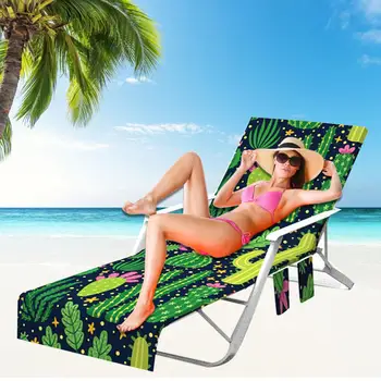 Multi-Funcțional Leneș Șezlong, Prosop De Plajă Leneș Beach Lounge Scaun Acoperă Prosop Geanta Șezlong Pereche De Vacanță Grădină 5