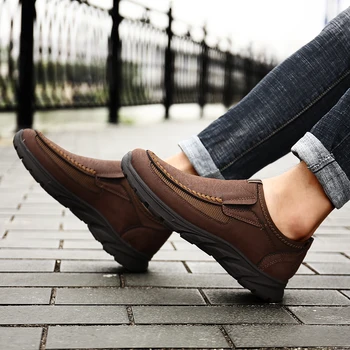 Nou Pantofi pentru Bărbați Primăvară Toamnă Piele Barbati Pantofi Casual în aer liber Adidași Bărbați Respirabil Mocasini Ultralight Respirabil Mocasini 5