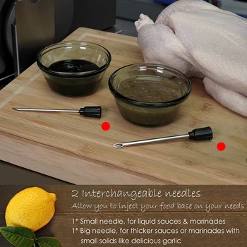 Noul 1.5 Oz Carne Injector Seringă Turcia Injectorului Condimente Carne Injectoare Bucătărie Seringi GRĂTAR Instrumente cu 2 Ace 5