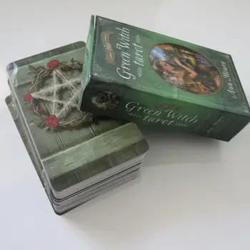 Noul pachet de Tarot oracole carduri misterioase divinație vrăjitoare verde cărți de tarot pentru femei fete carti de joc tabla de joc 5