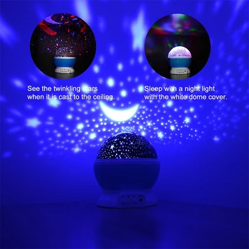 Noutatea Vacanță Romantică Noapte Lampă de Iluminat cu LED Luna Steaua Proiector Lumina de Noapte pentru copii Pentru Copii Dormitor Living 5