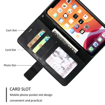 Piele Slot de Card Titular de Afaceri Carte Shell pentru iPhone 12 case Flip iPhone 11 Pro Max Xs Xr X 6S 7 8 Plus SE 2020 Portofel Acoperi 5