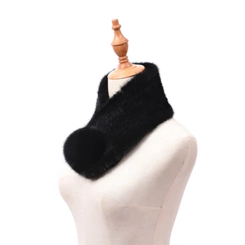 Real blană de nurcă eșarfe pentru Femei de Iarna mai Cald de Lux Blană de Nurcă Șal Eșarfă de Iarnă 5
