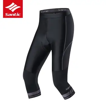 Santic Nouă Primăvară-Vară pantaloni Scurți de Ciclism pentru Bărbați 3/4 Echitatie pantaloni Scurți MTB Respirabil Perna 4D Coolmax Pad M7C04087 5