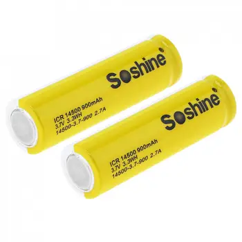 Soshine 4buc 3.7 V ICR 14500 900mAh Li-ion Baterie Reîncărcabilă cu Supapa de Siguranta + Portable Cutie Baterii pentru Lanterne 5
