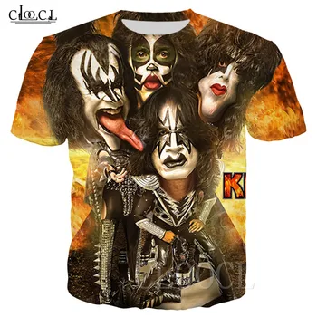 SĂRUT Rock Negru T-Shirt de Imprimare 3D Noi formatiei KISS Femei Barbati Tricou de Vară Populare Tricouri Bluze Pulovere Hip Hop Streetwear Tricouri 5