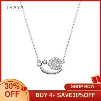 Thaya S925 Argint Design de Brand Melci Colier Placate cu Zircon Pandantiv Colier 45cm Lanț de Bijuterii Pentru Femei Elegante Bijuterii Fine 5