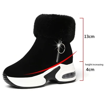 Toamna femei Cizme de Iarna 2020 Nou Plus de Catifea, Blana de Iepure Cald Glezna Cizme Pantofi pentru Femei Internă Crește de Zăpadă Cizme Scurte 5