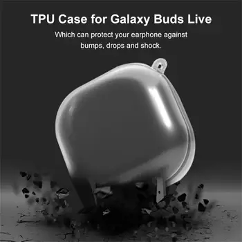 TPU Cască de Protecție Caz Pentru Samsung Galaxy Muguri Live la Șocuri Moale Transparent Capac Cască Shell cu Breloc 5