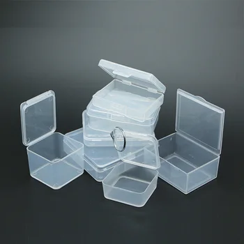 Transport gratuit din Plastic Transparent Cutii Mici pătrate ,Ambalaj cutie depozitare , cu capac pentru cutie de bijuterii Accesorii de Finisare cutie 5
