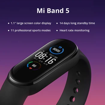 Versiune globală Xiaomi Banda de 5 Brățară Inteligent Ecran AMOLED mi band 5 Miband 5 Sport Inteligent bandă Magnetică Taxa de Fitness Tracker 5