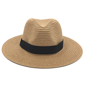 ZGYF JCH Brand de Pălării de Paie Pentru Femei Panama Pălărie Bej Alb Plaja Barbati Casual de Vara cu Boruri Largi Hawaiian Moda Pălărie de Soare 5