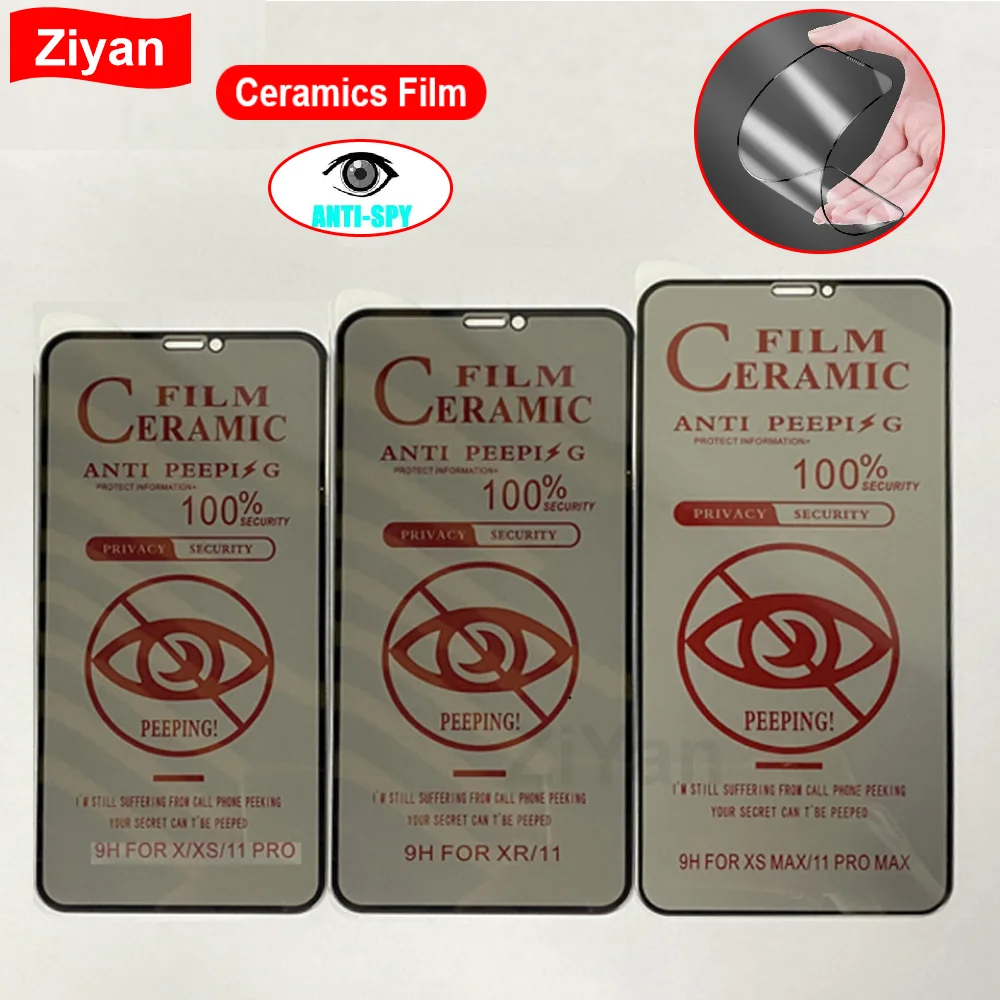 10buc Nou de Confidențialitate Ceramice Film Pentru iPhone 12 Mini 11 Pro XR X XS Max Antispy Moale Protector de Ecran Pe iPhone 8 7 6S Plus SE2020 0