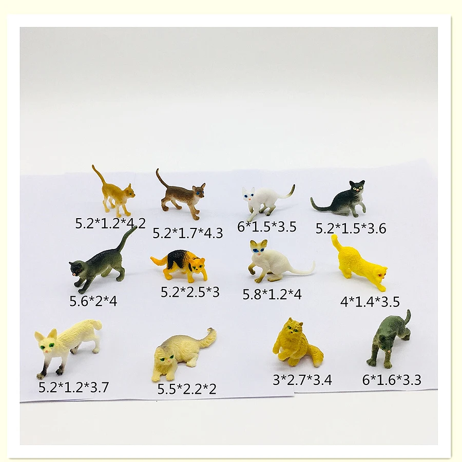 12PCS Cat Realist Figurine,Animale, Pisica Personaje Jucării Figura de Colectare Playset de Învățământ Pisica Cifre Jucarie Cadou pentru Copii 0