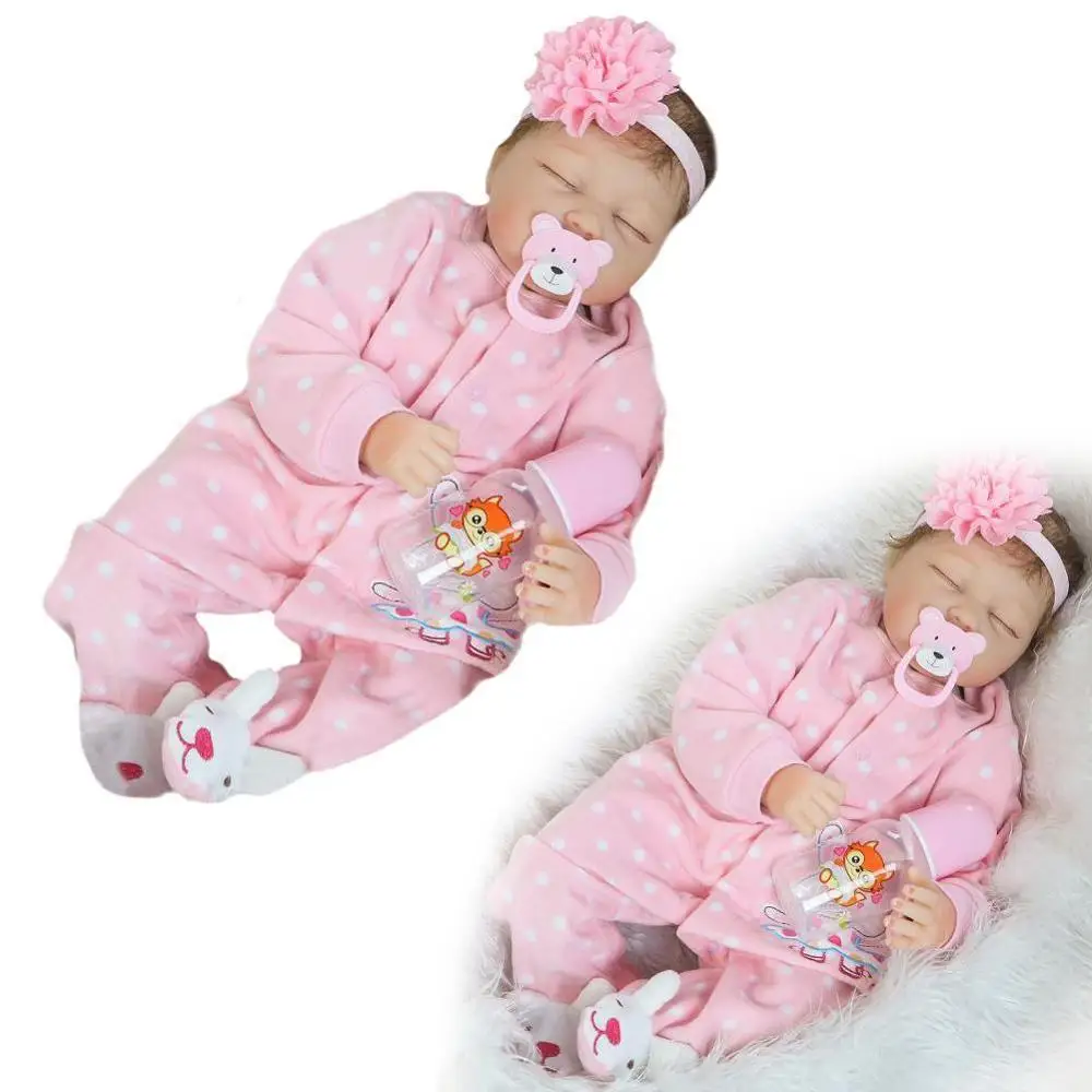 55cm Silicon Renăscut Moale de Dormit Baby Doll Copii Playmate Cadou pentru Fete pentru Copii Jucarii Moale pentru Buchete Papusa Bebe Renaștere Jucărie 0