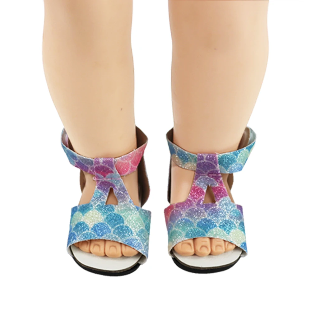 7cm Pantofi de Piele se potrivesc 43cm Copil Papusa Reborn & 18 inch AG Papusi Accesorii de Plajă, Sandale, Generația Noastră Fată Jucărie Cadou de Ziua de nastere 0