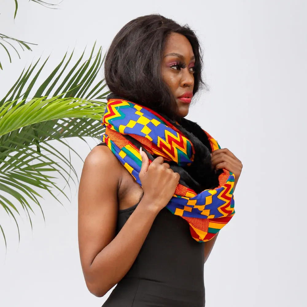Africa de Moda eșarfă de bumbac, ceara de Imprimare eșarfă pentru femei și bărbați Nigerian kente de iarnă eșarfă eșarfă cald 0