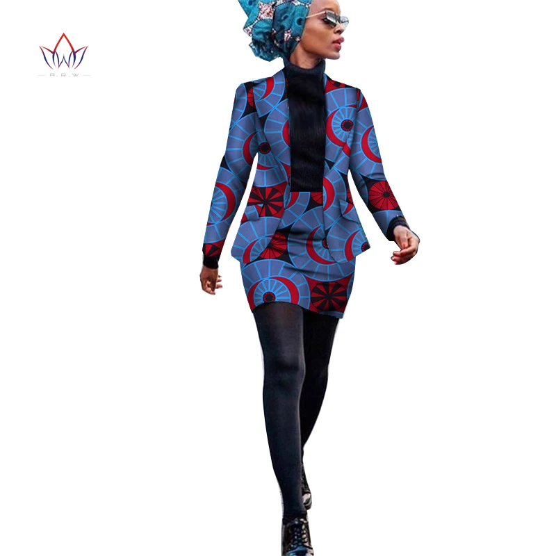 Africa Stil de Femeile din Africa de Îmbrăcăminte Set de Două Piese Costum Rochie pentru Femei Bluze Jacheta andSkirt Bazin Riche Îmbrăcăminte WY3929 0