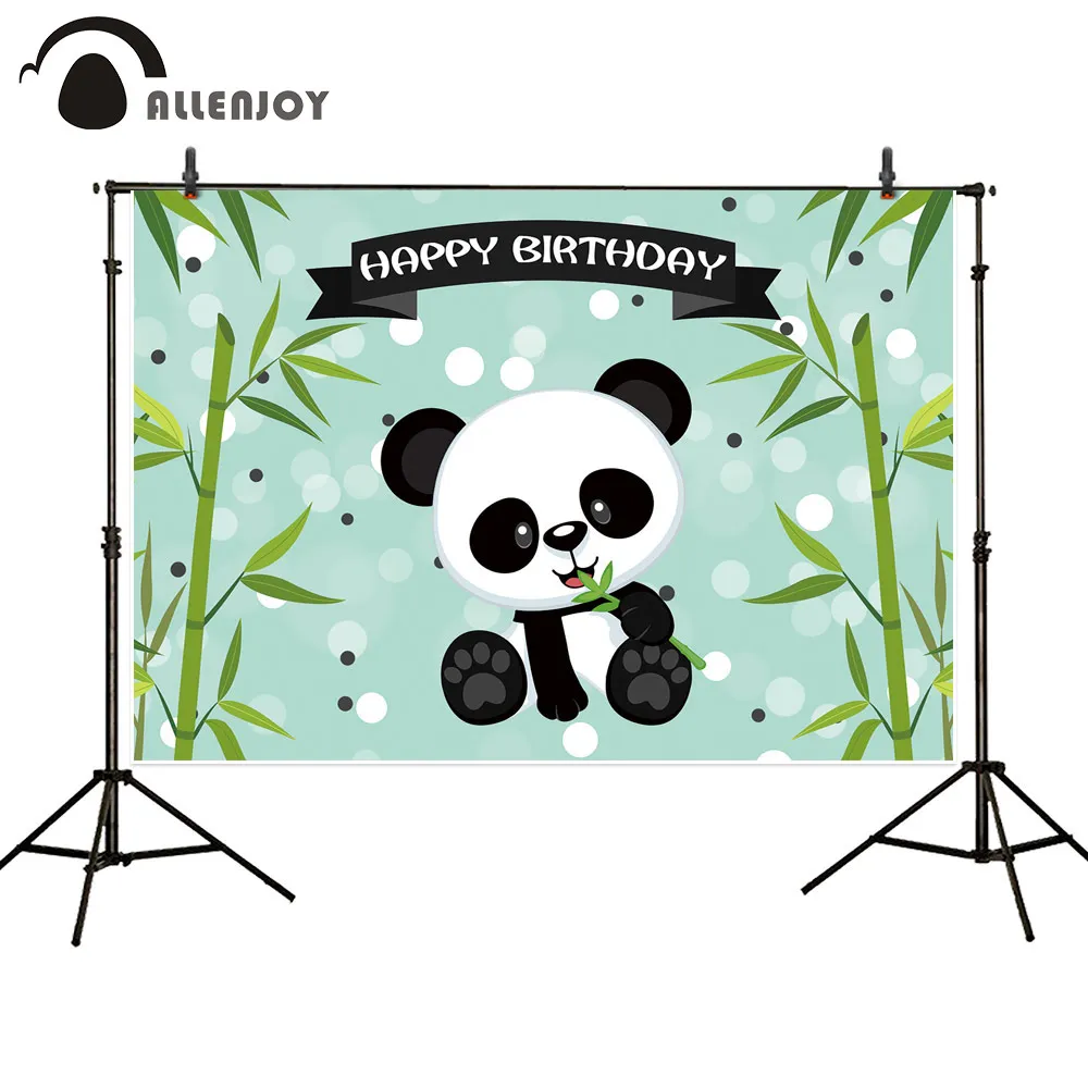 Allenjoy Panda Personalizate Petrecere Fundaluri Banner Happy Birthday Copil De Fundal Stripe Bambus Jungle Boy Fata De Copil De Dus Photocall 0