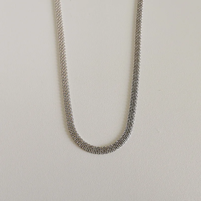 Argint 925 Țese Dantelă Cravată Colier Stil francez Temperament Clavicula Colier pentru Femei Bijuterii Minimaliste 0