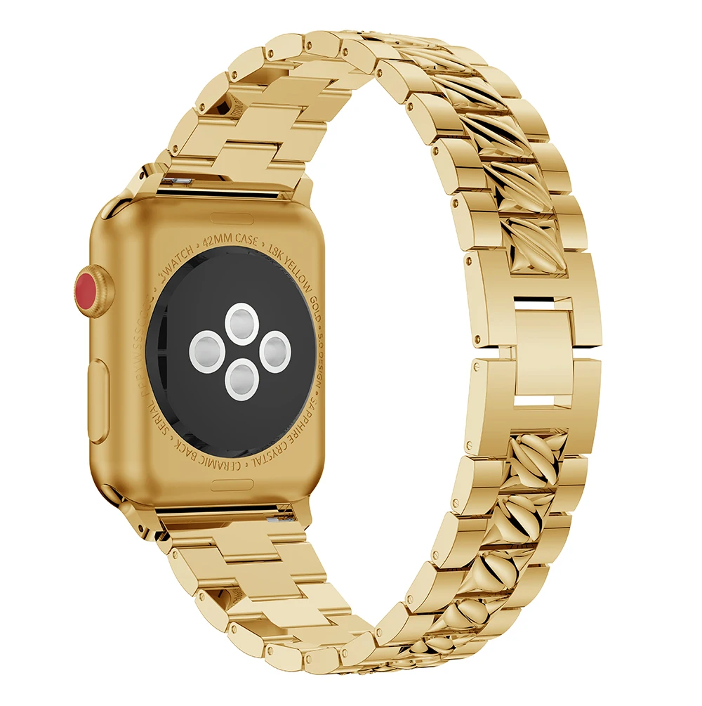 Aur/Negru Diamant Oțel Curea pentru Apple Watch Band 44/40MM 38/42MM Fete/Femei Bratara Fashion pentru iWatch Serie SE 6 5 4 3 2 0