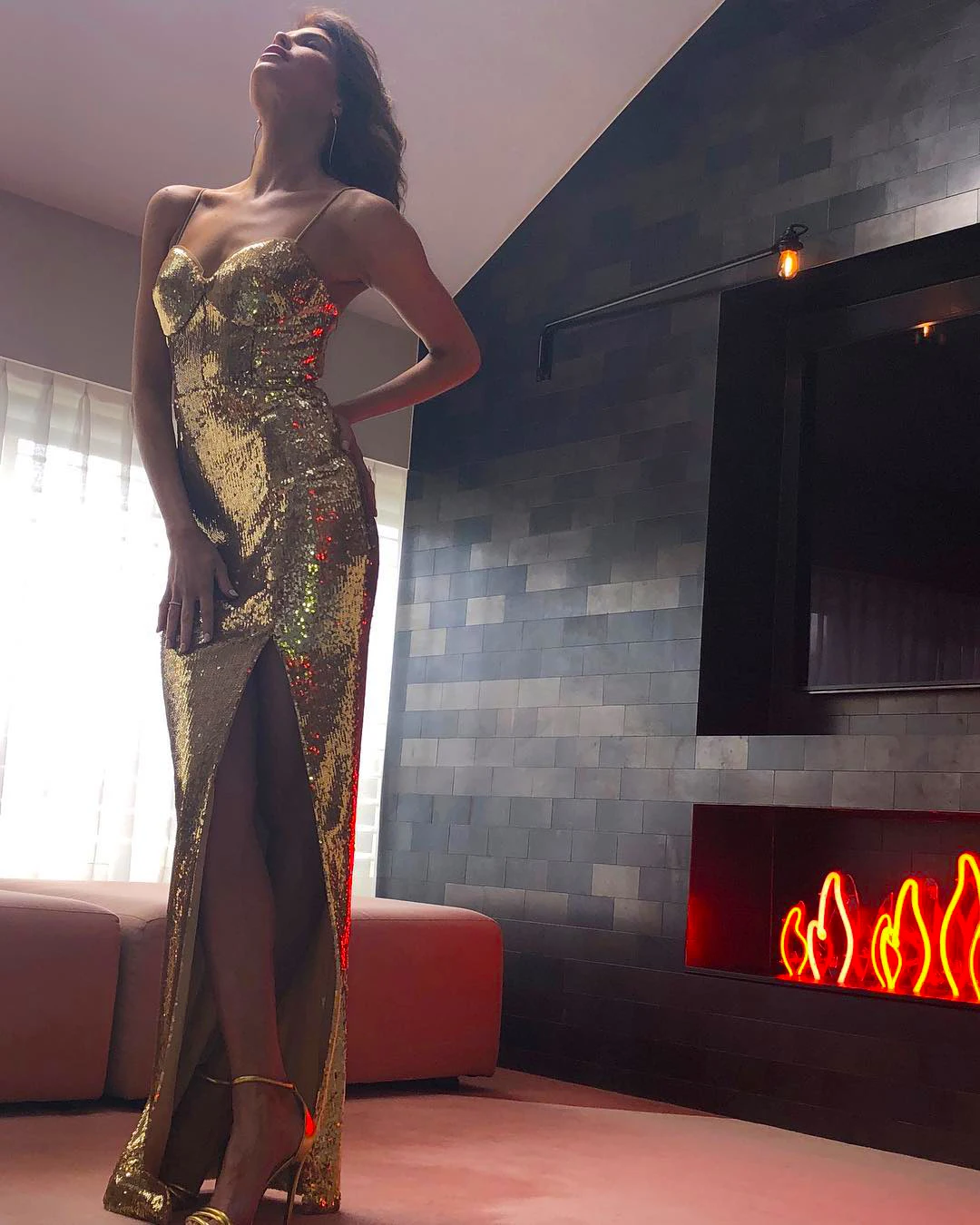 De aur sexy femeie 2020 nou banchet high-end atmosferice petrecere de lux gazdă lungă coadă de pește rochie 0
