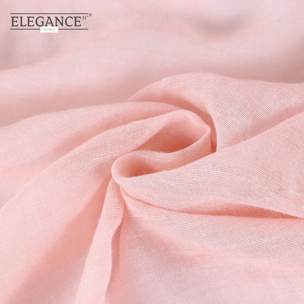 Eleganta Lung Șal de Bumbac de culoare Roz Piele Material Vacanta de Vara Eșarfă Solid Culoare Pură Șal pentru Femei 0