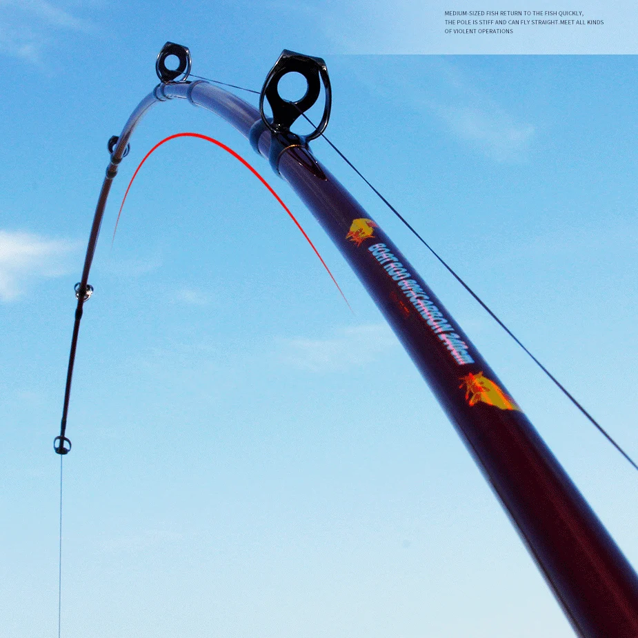 Jigging cu Barca pe Mare Tijă de Pescuit din Fibră de Carbon 1,8 m 2.1 2.4 m Surf Rod Mare Joc de 40LB H Nada Greutate de 100-300G Filare Tija de Pescuit 0