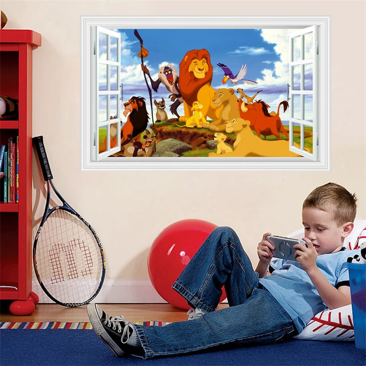 Livrare gratuita DIY home decor 3D Lion King Autocolant de Perete Decalcomanii de Decor Camera pentru Copii Poster Tapet de Artă Murală 302 0