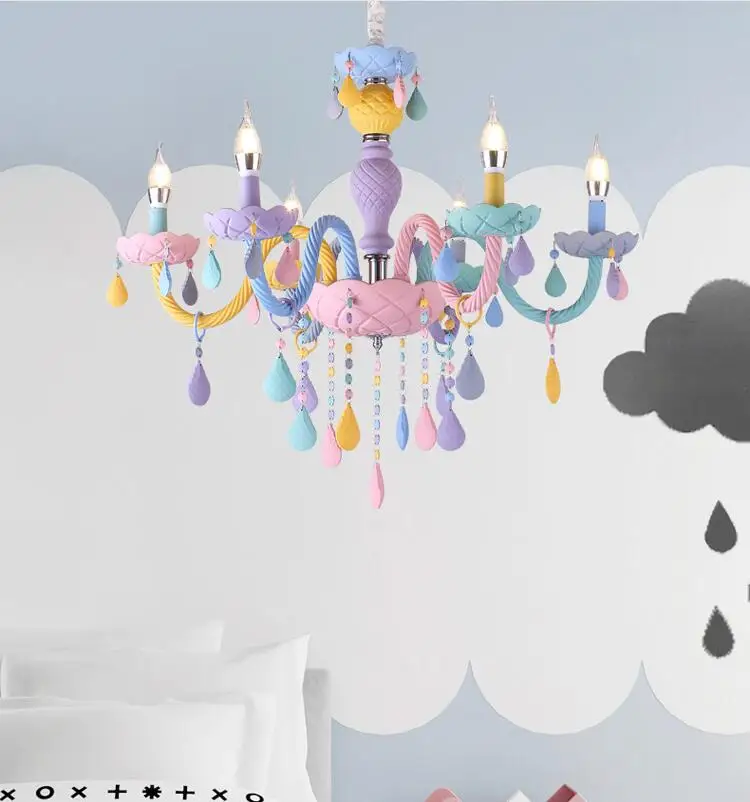 Macaron dulce de culoare lumanare pandantiv lampă restaurant lampa lampa camera copiilor fată prințesă acasă decorare becuri E14 0