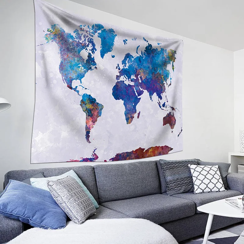 New150*200cm hartă a Lumii de imprimare tapiserie, pătură perete pătură, haine, păr, prosop, acasă agățat pictura, decorare de masă 0