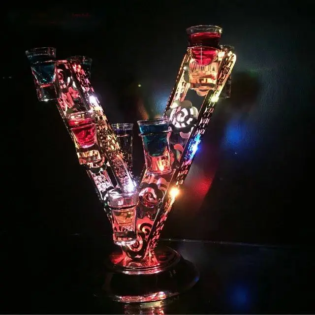 Noi Reîncărcabilă Luminos LED de Dragoste în formă de Cocktail Ceașcă titularul Pahar de Vin roșu Suport de pahare pentru bar club Petrecere Decoratiuni 0