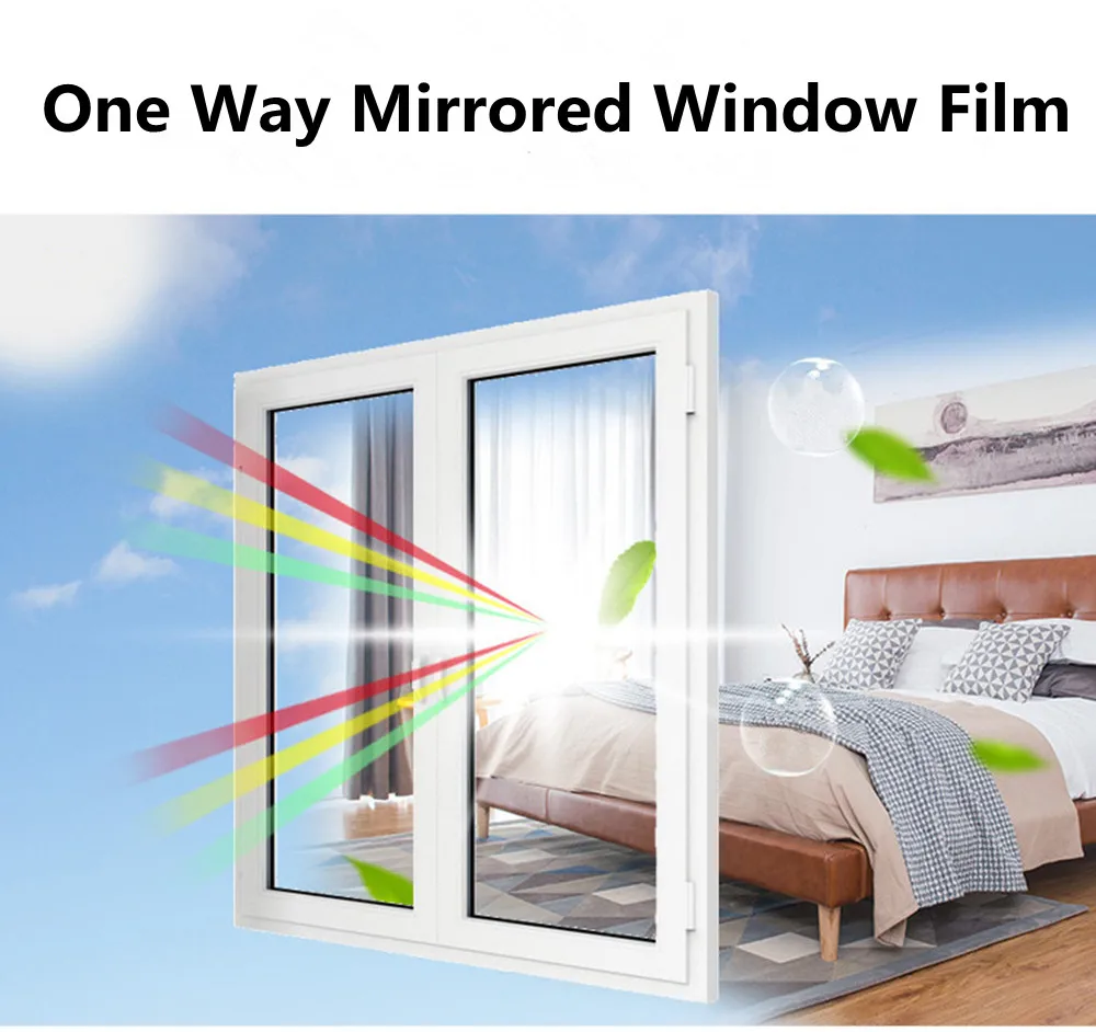 O Modalitate de Confidențialitate Fereastra de Film Reflectorizant Oglindă Tentă Auto de Căldură Control Anti-UV Solare de Film pentru Acasa/Birou/Clădire Geam 0