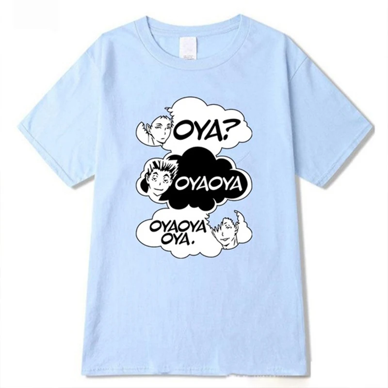 Oya Oya Oya Haikyuu T-Shirt Kuroo Anime Maneci Scurte Harajuku Moda Hip-Hop, T-shirt, Blaturi Unisex 0