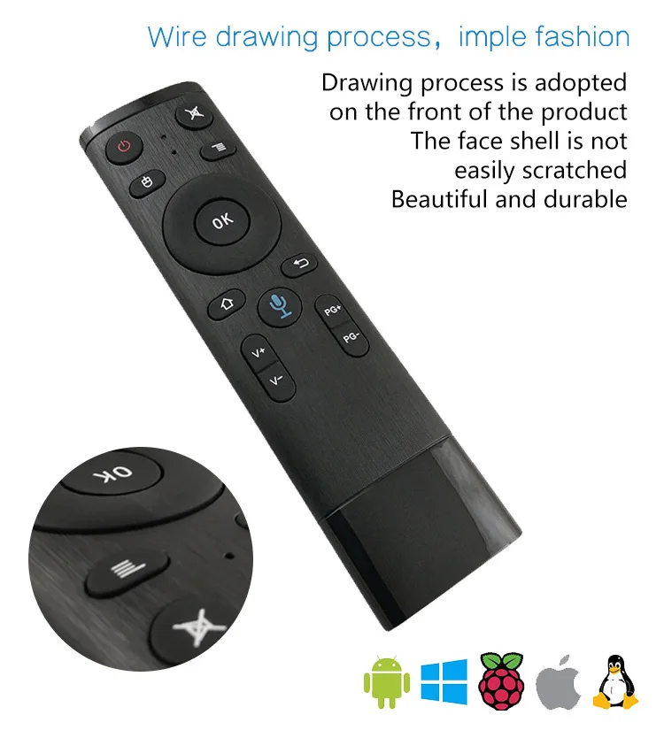 REDAMIGO 2.4 G Wireless Air Mouse Giroscop de Control Vocal de Detectare Universal Mini Tastatura de Control de la Distanță Pentru PC, Android TV Box 0