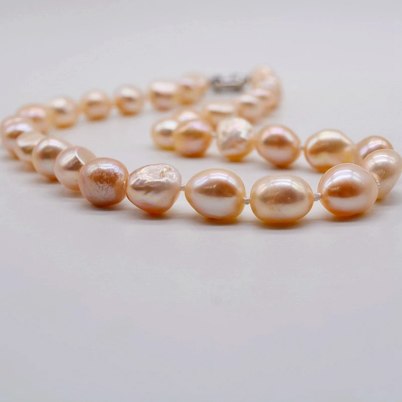 Roz neregulate colier de perle naturale baroc pearl, simplu lucrător de birou bijuterii, doamnelor colier de perle 0
