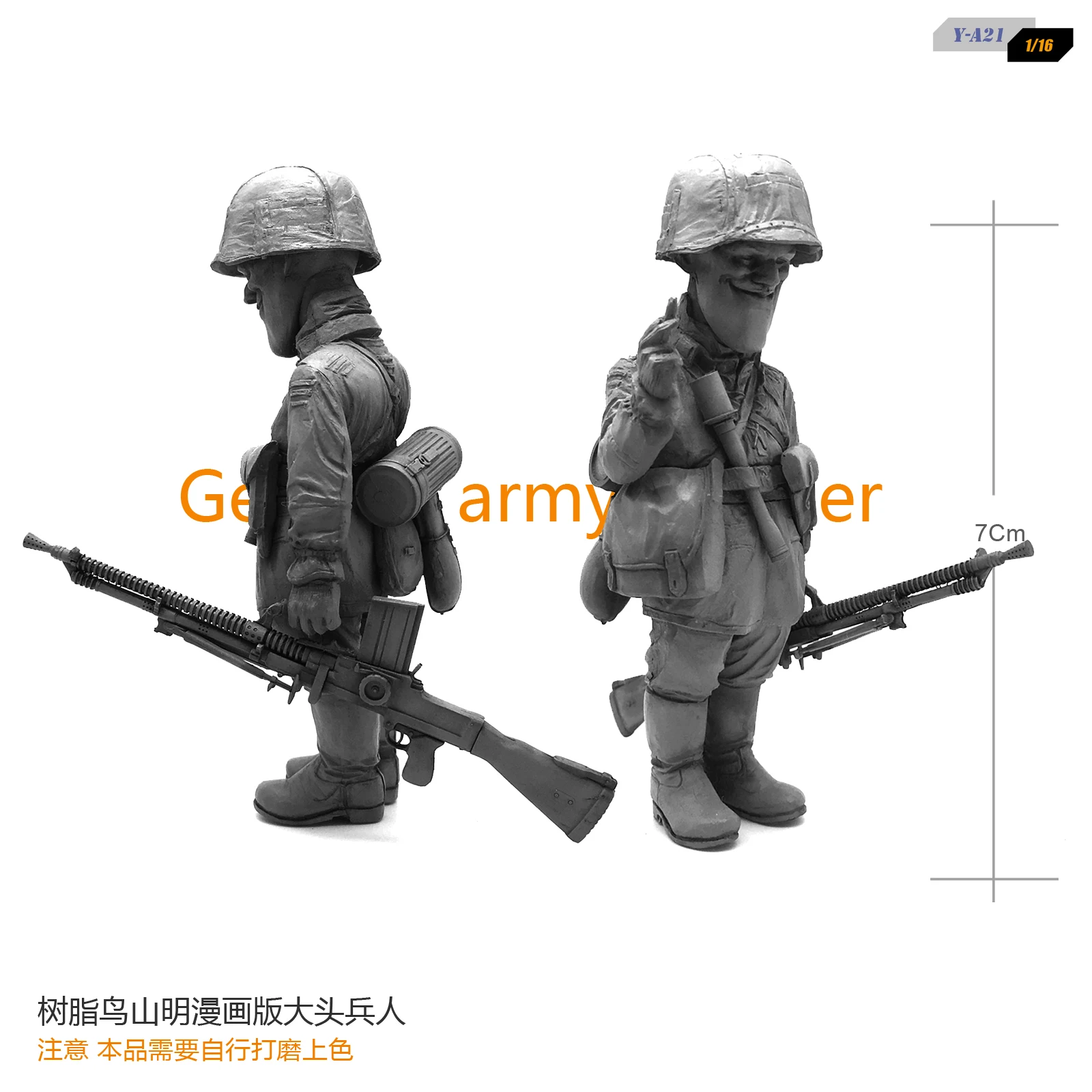 Rășină kituri Q Ediție Rășină Soldat Cap Mare Soldat Mitralior Model Element de auto-asamblate A21 0