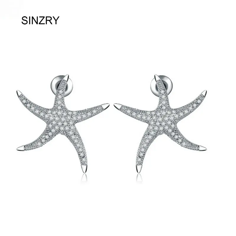 SINZRY coreeană bijuterii alb Clar Cubic zirconia cercei stea de mare CZ trendy Cercei stud pentru femei 0