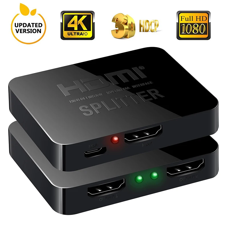 Splitter-ul HDMI 1 Intrare-2 Ieșire HDMI Splitter Switcher Cutie Hub Suport 4KX2K 3D 2160p1080p pentru XBOX360 PS3/4/5 0