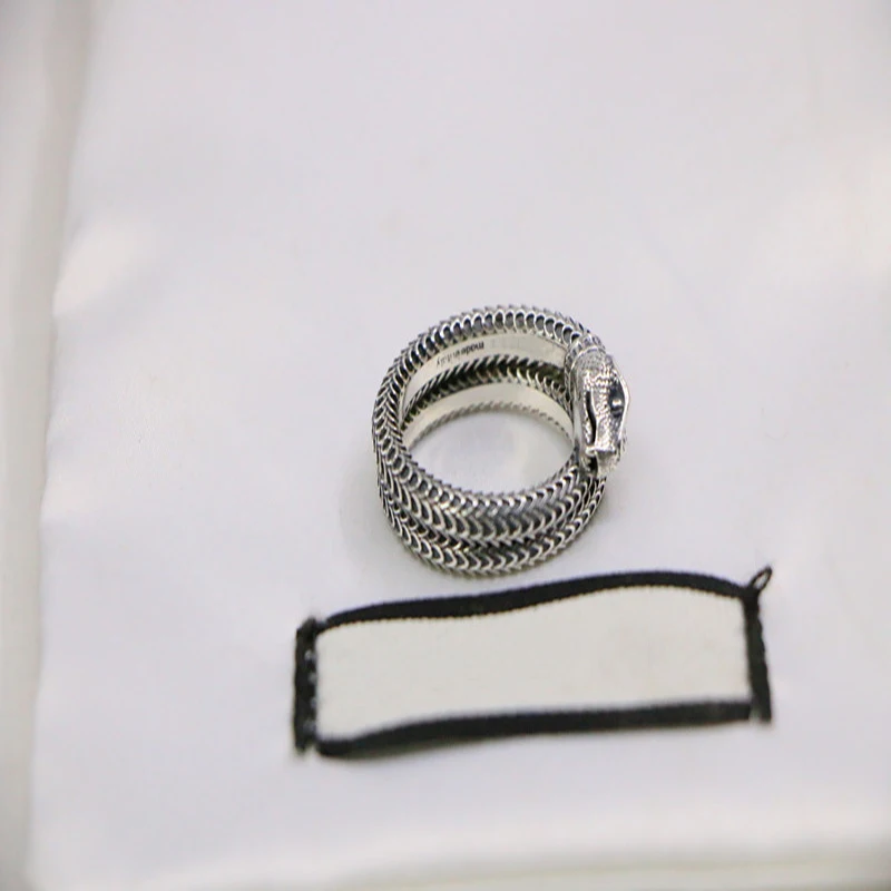 Superba stil retro Trei-dimensional regele șarpe dungă ring S925 argint Bijuterii Originale de Înaltă calitate, Logo-ul cadou 0