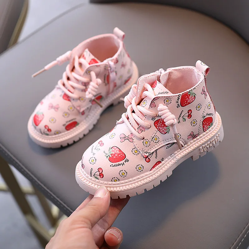 ULKNN Fetita lui Martin Cizme 2021 Iarna Cizme din Piele pentru Copii Drăguț Pantofi Roz de Toamna de Moda Casual Talpa de Cauciuc de pantofi 0