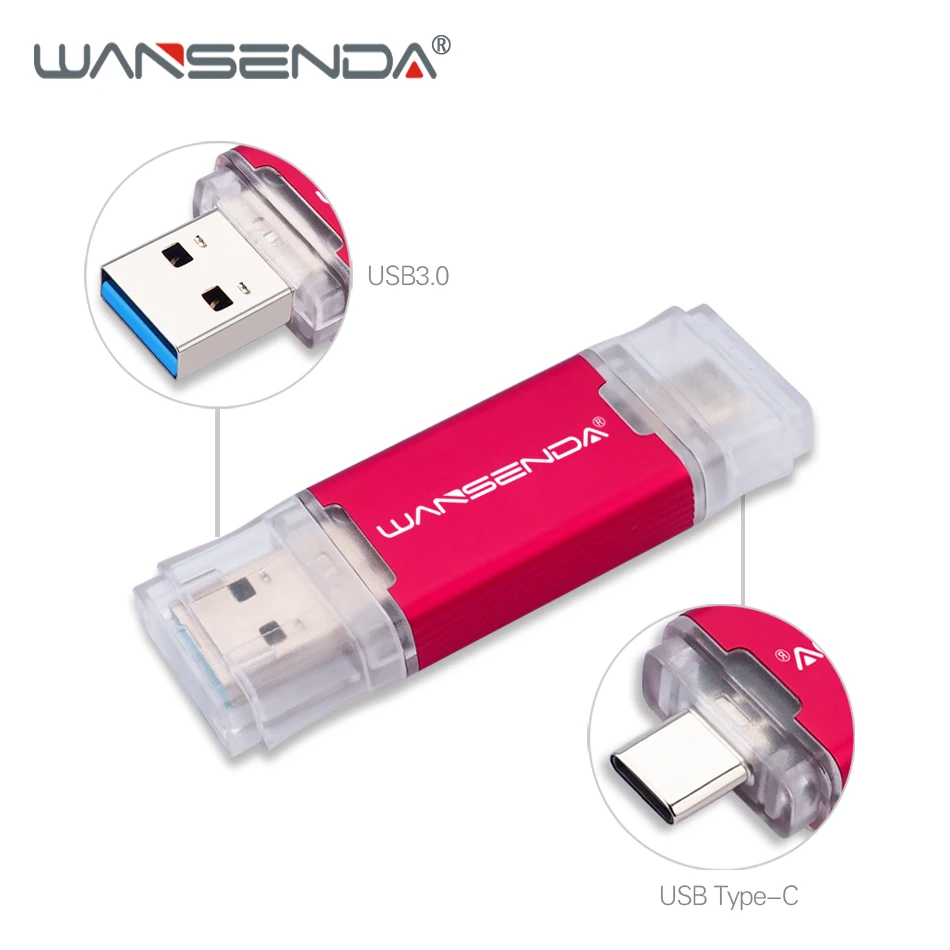 WANSENDA USB 3.0 Flash Drive USB de TIP C Pen Drive 512GB ssd 256GB Pendrive de Tip C Mobil/PC 32GB 64GB 128GB Memoria Stick USB 0