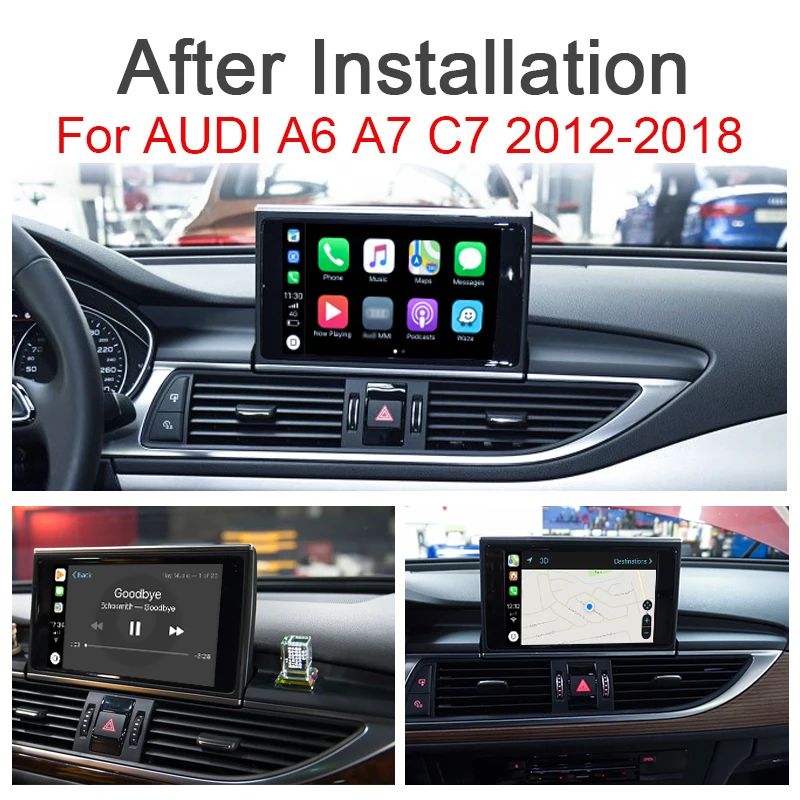 Wireless CarPlay Pentru Audi A6 A7 C7 2012～2018 MMI 3G RMC Sistemul Android Auto Mirror link-ul de Control Vocal Siri 0