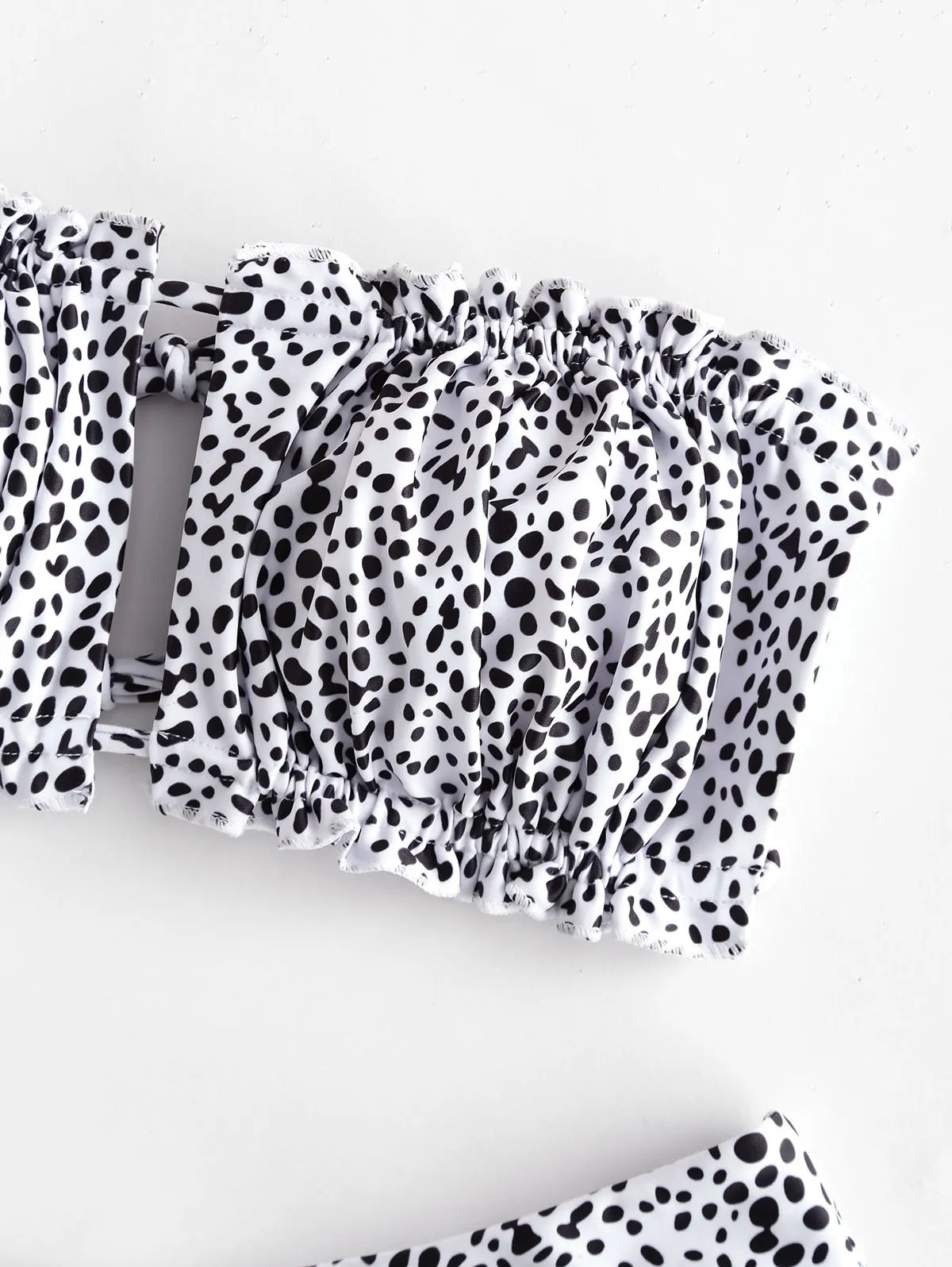ZAFUL Animal Print Cutată Bandeau Cravată Set de Bikini fara Bretele Leopard de Imprimare de costume de Baie Lega Decupaj Mare Tăiat Bikini Femei Costume de baie Noi 0