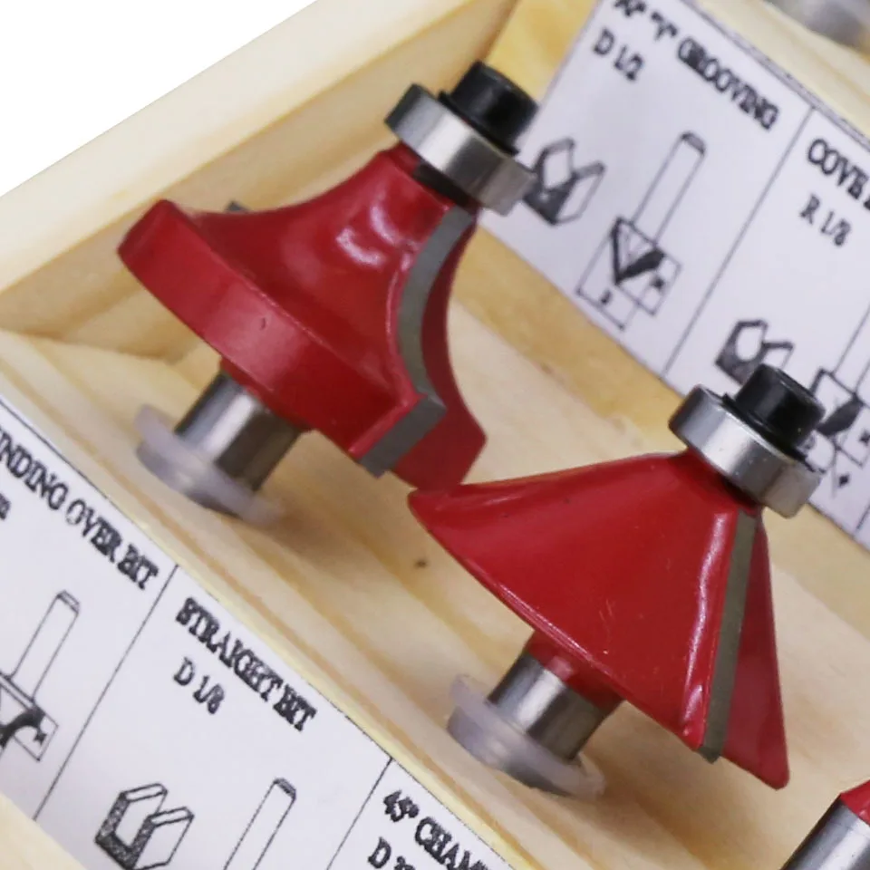 12/15 buc Router Set Bit 1/4 Inch Shank Milling Cutter Tool Kit cu carcasa din Lemn pentru Îmbunătățire Acasă DIY 1