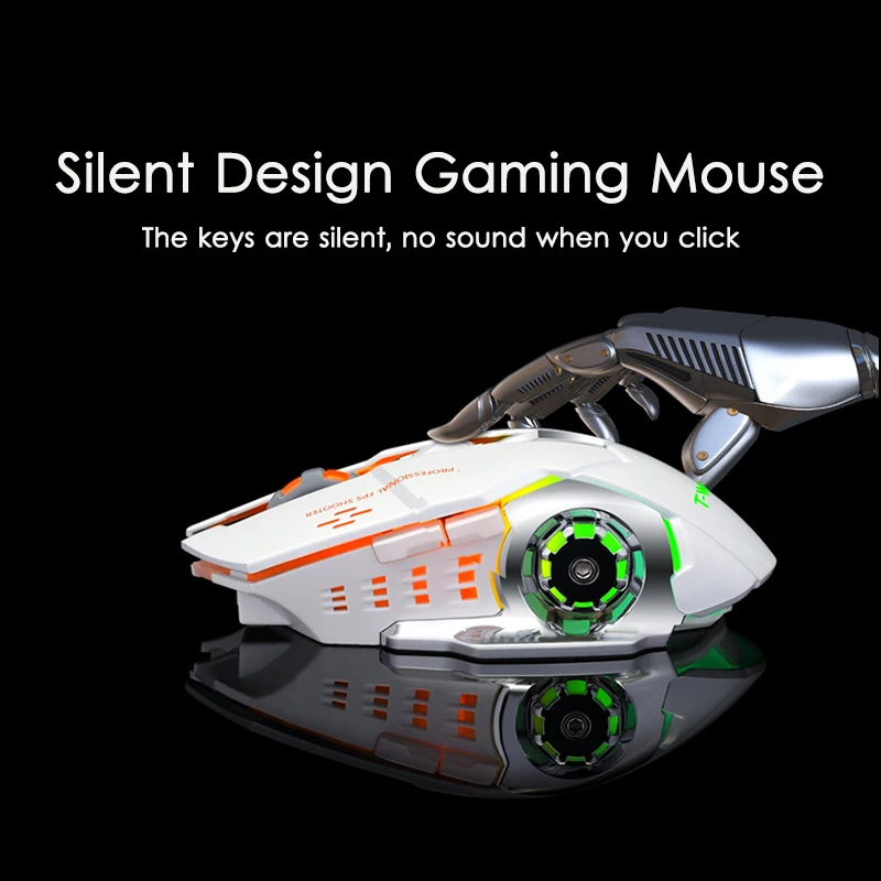 2.4 GHz Wireless Mouse de Gaming Tăcut Ergonomic Reîncărcabilă Șoareci Optice 6 Chei 2400 DPI Mouse-ul LED-uri RGB Pentru Calculator ps4 Pro Gamer 1