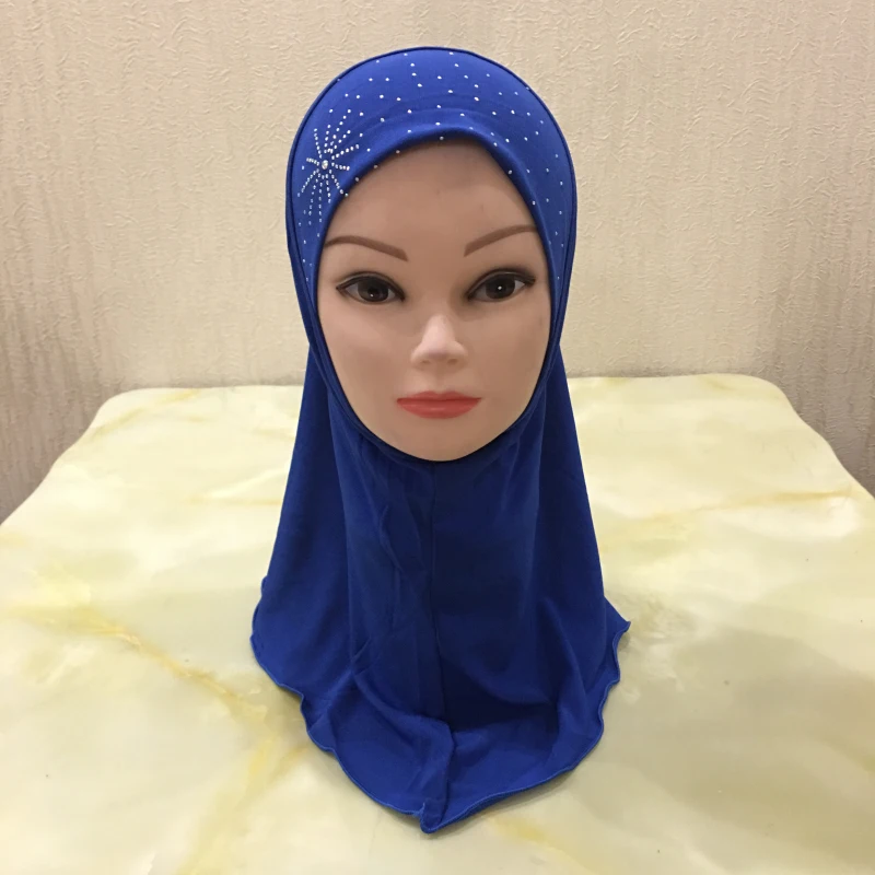 2-7 Ani Fete Vechi Cristal De Cânepă Fata Vălului Musulman Hijabs Capace Frumoase Diamante De Floarea-Soarelui Instant Hijabs Pentru Fata 1