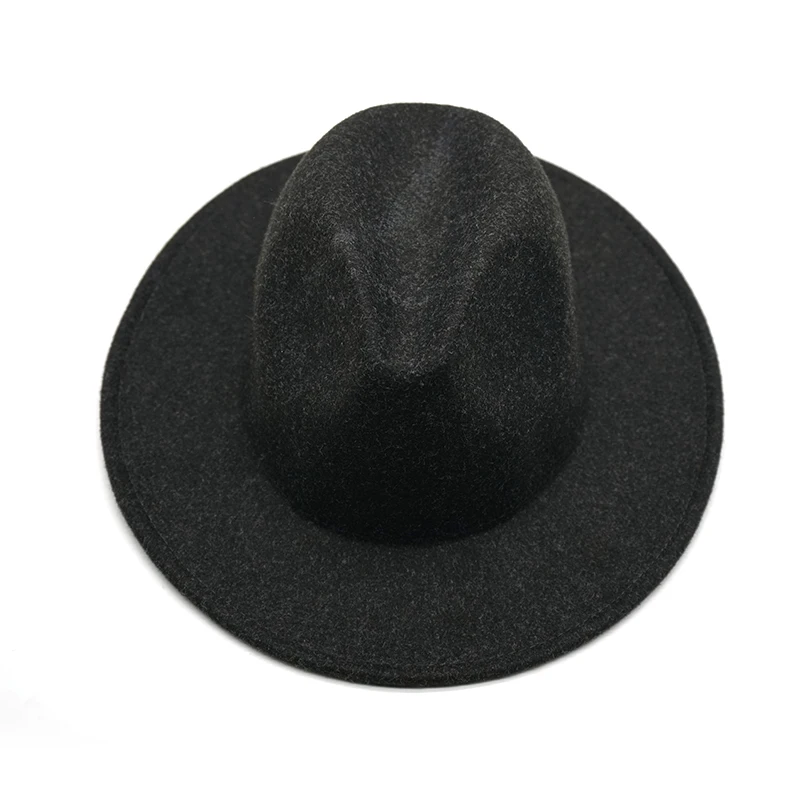 2019 Nou de înaltă calitate Femei bărbați Pălării de Lână pălărie Margine Largă Pălărie Panama Cald Iarna Jazz Capace Doamnă Elegantă Biserica Pălărie Sombrero 1