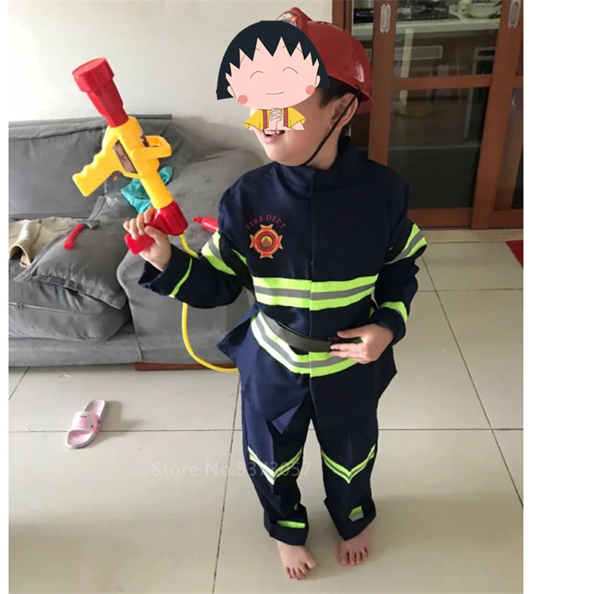 2020 Anul Nou Costum de Halloween pentru Copilul Pompier Uniformă Copii Sam Cosplay Pompier Joc de Rol Fantezie Haine Băiat Petrecere de Lux 1