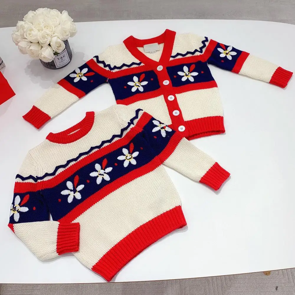 2020 Fete pulovere model floral tricotate fete dulci calde topuri 1